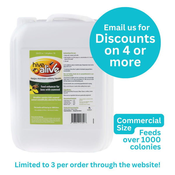 10 litre HiveAlive syrup for commercial beekeeping